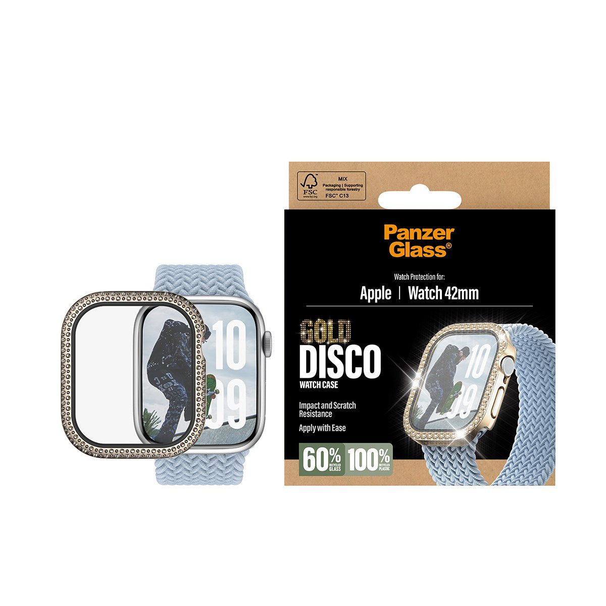 PanzerGlass® Displayschutz FullBody Disco Gold Apple Watch 2025 | 42mm